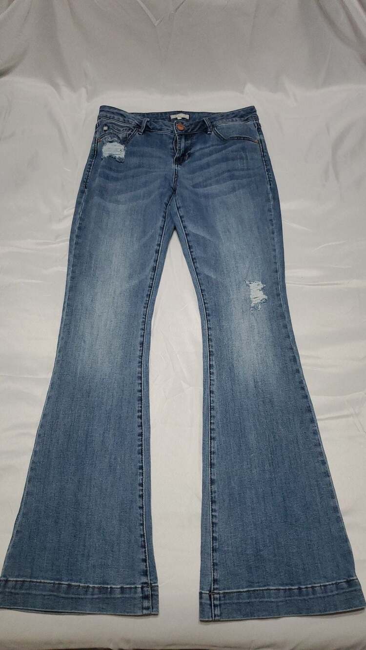 Dear John Gisele High Rise Flare Distressed Jeans